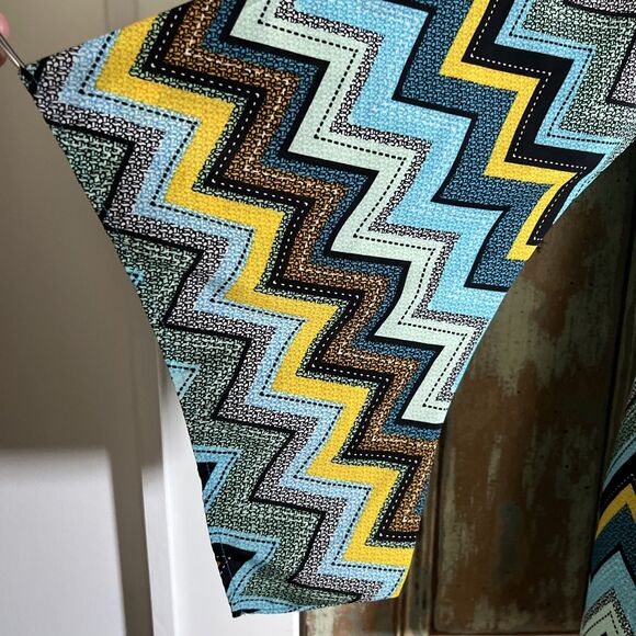 Lady Noiz Large Swing Style Dress Boho Groovy Vibes Chevron - Picture 13 of 16